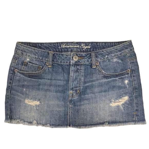 American Eagle Distressed Denim Skirt - Picture 1 of 4